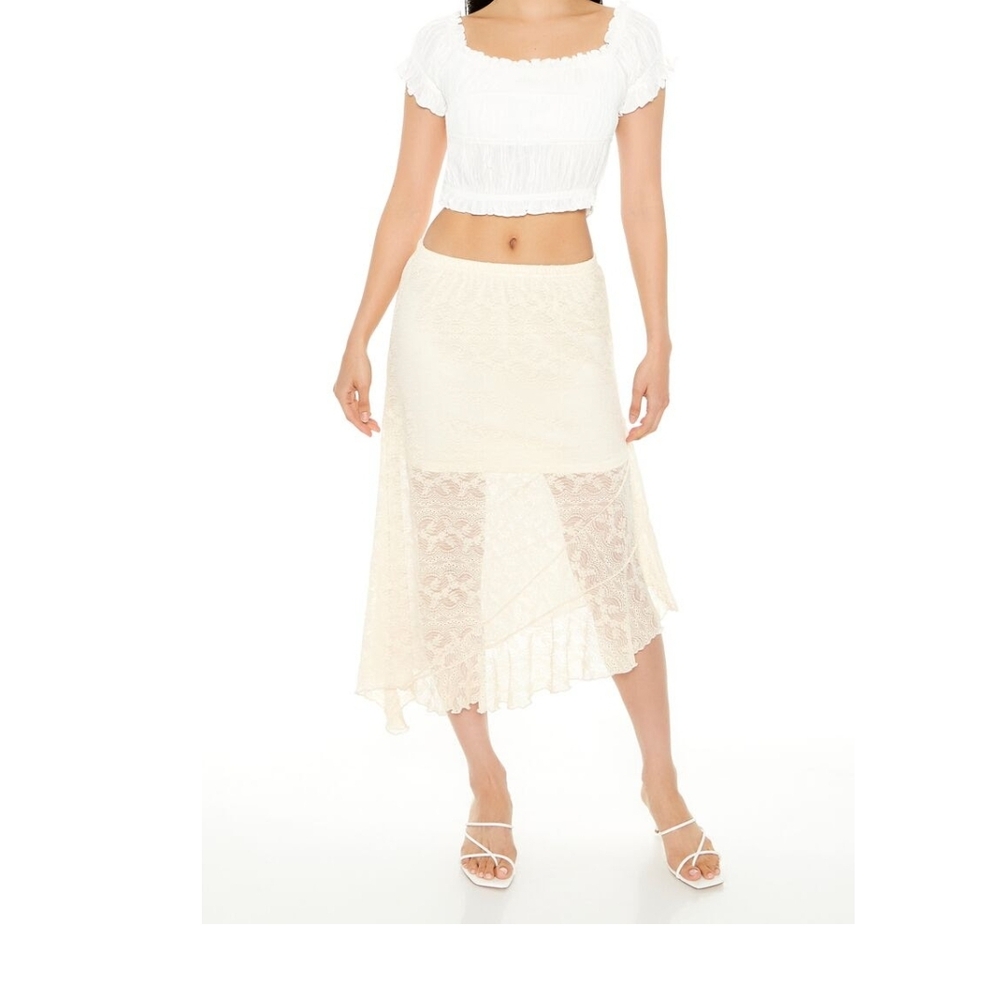 Elegant Cream Lace Skirt